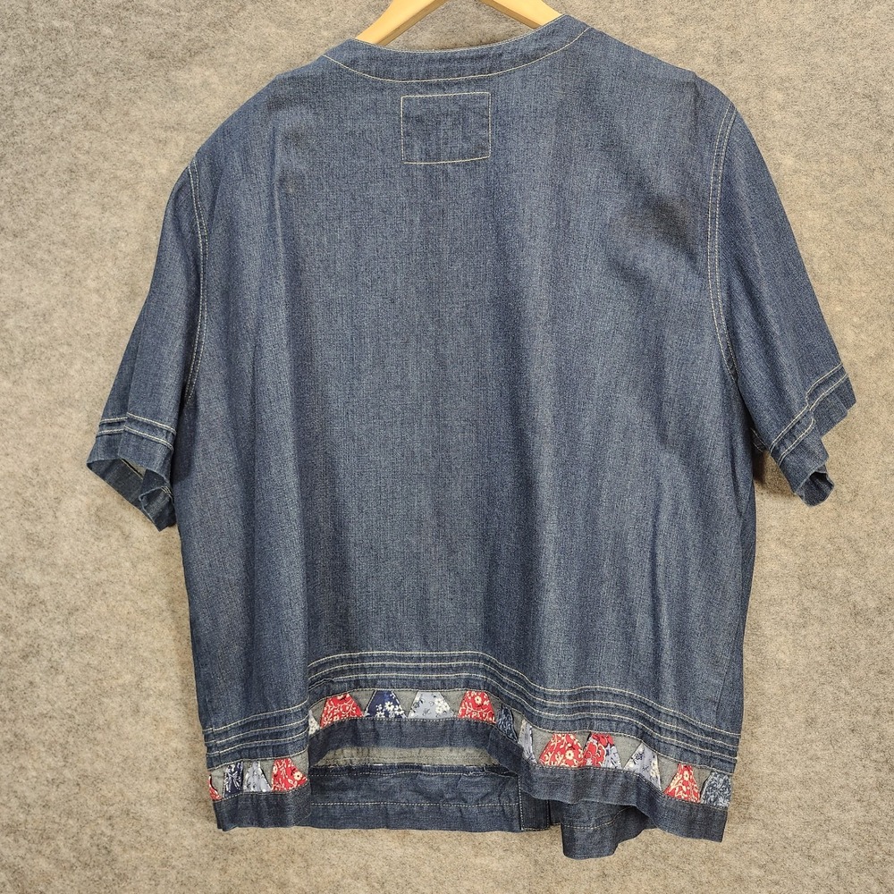 Koret City Blues VTG 2-Piece Set‎ Top & Pants Plus 22 W Blue Denim Patchwork - Picture 15 of 15